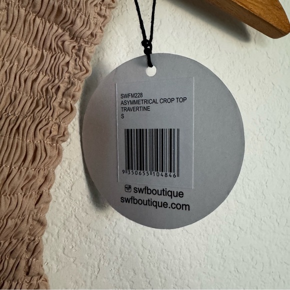 SWF Boutique Asymmetrical Crop Top, Recharge, Women’s Size Small NEW - Picture 5 of 6